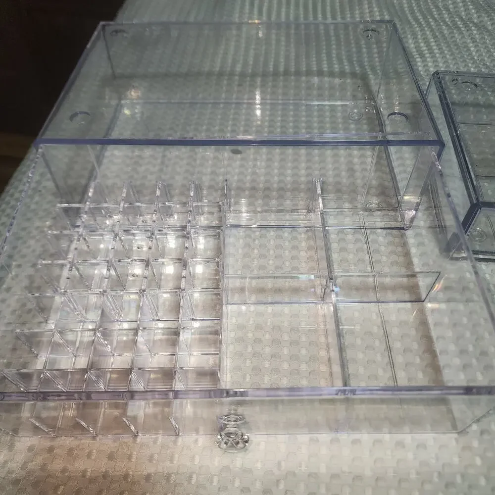 ACRYLIC STACKABLE MAKEUP JEWELRY ORGANIZER BOXES SET OF 2
